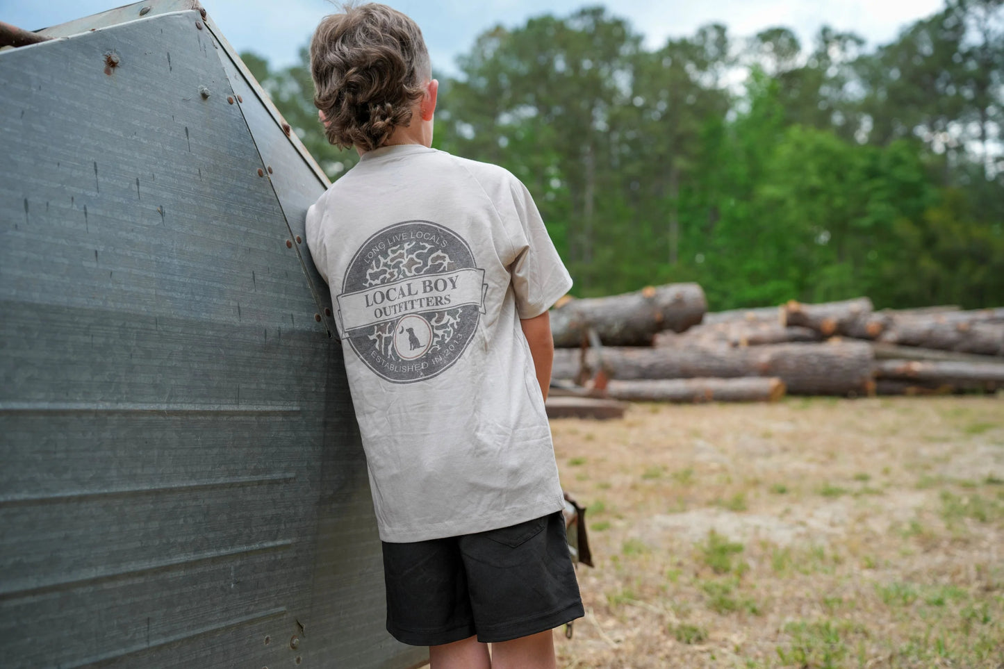 Local Boy YOUTH Vintage Sphere SS Heather Performance Shirt-Sand