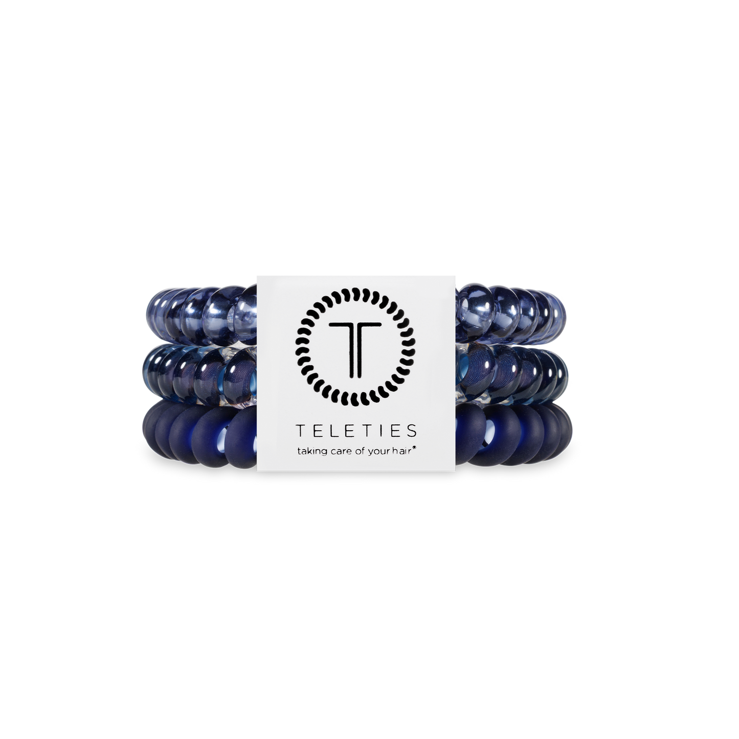 Teleties Spiral Hair Coils Small - Nightfall Navy