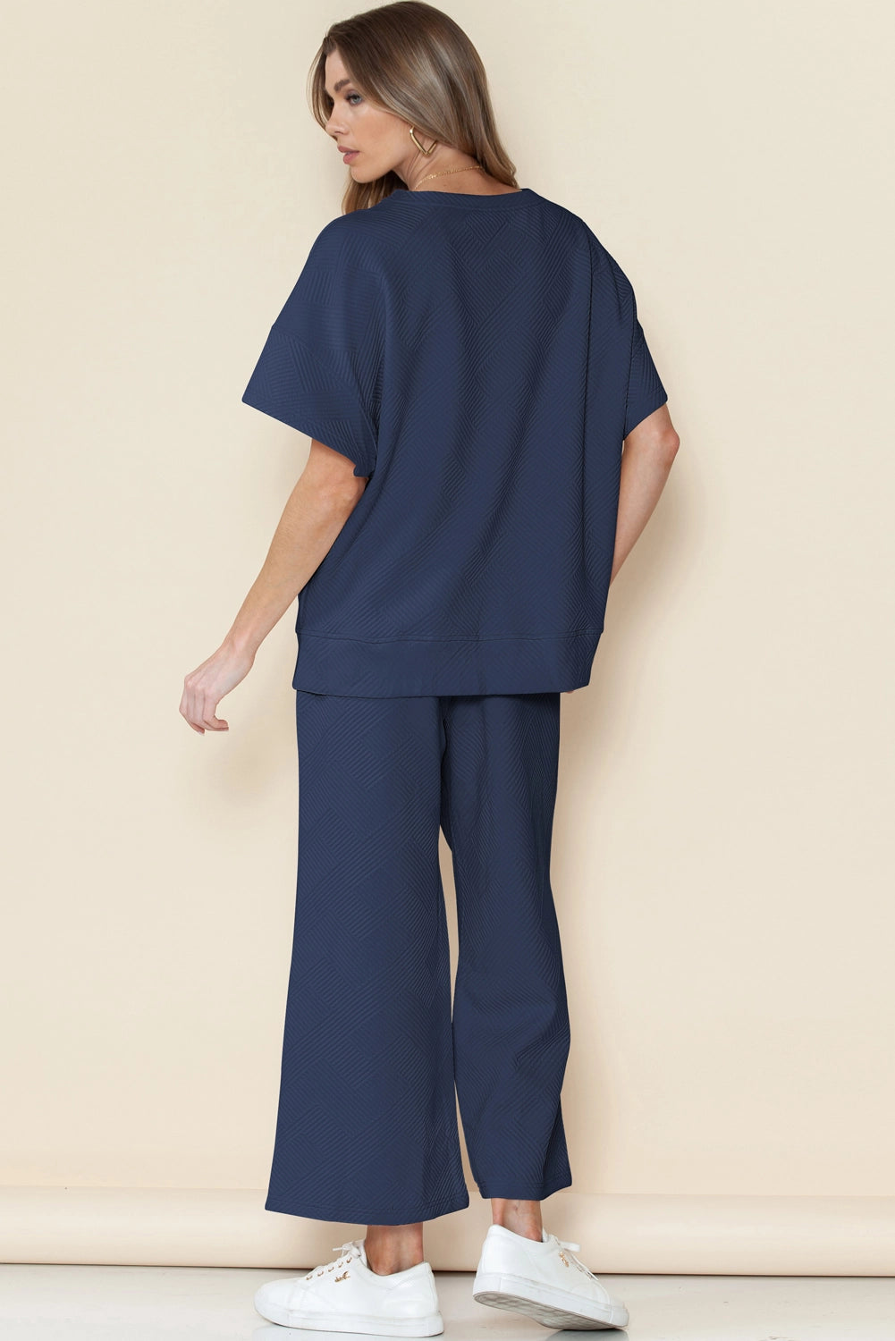 Textured Loose Fit Pants Set