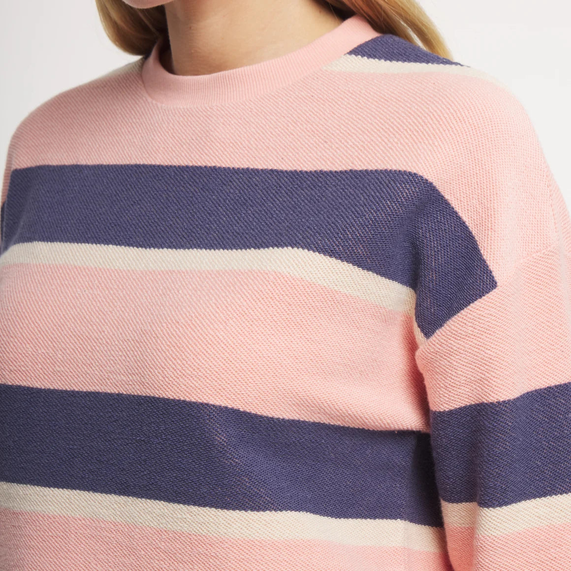 Southern Marsh Sunday Morning Sweater-Mimosa Stripe-Camelia & Navy