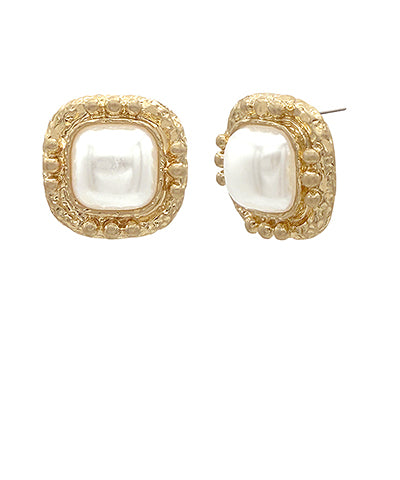 Decorated Square Shape Earrings