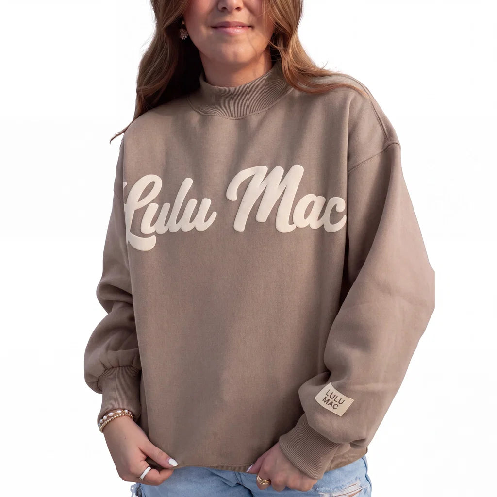 Lulu Mac Script Mock Neck Sweatshirts