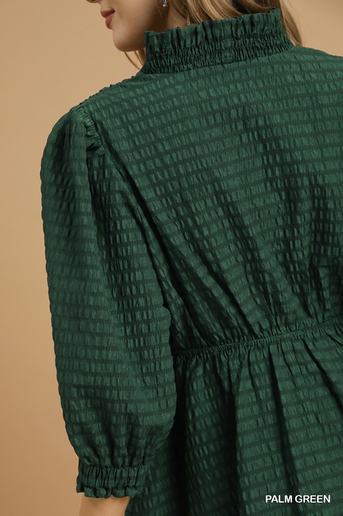 Ruffle Trim Textured Dress