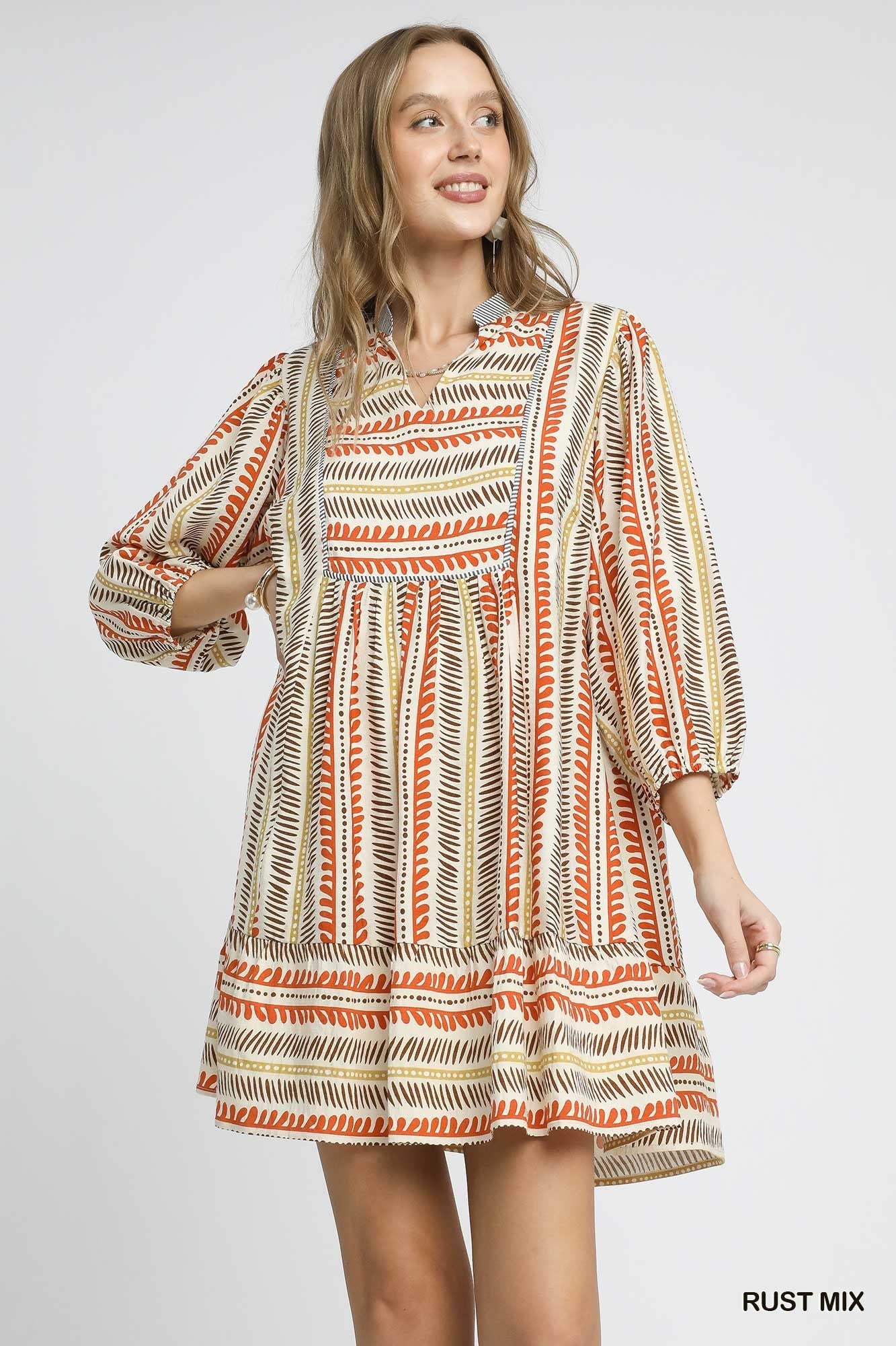 Aztec Printed Dress