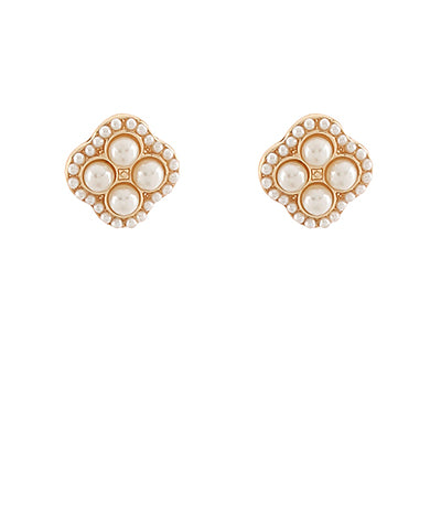 Clover Pearl Stud Earrings
