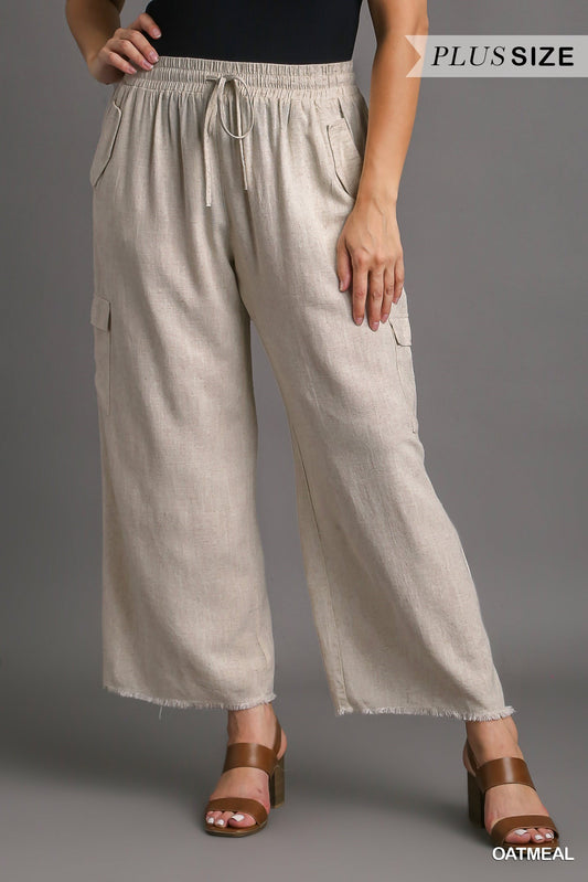 Linen Blend Cargo Pants