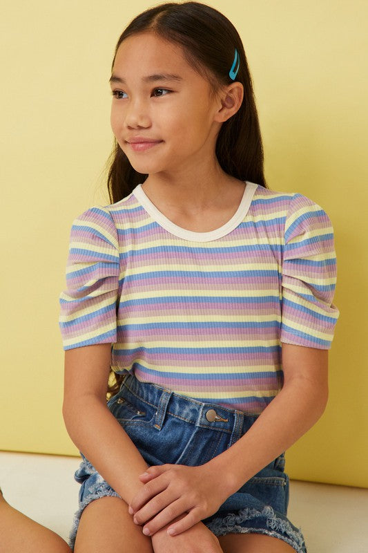 Girls Multicolor Striped Top