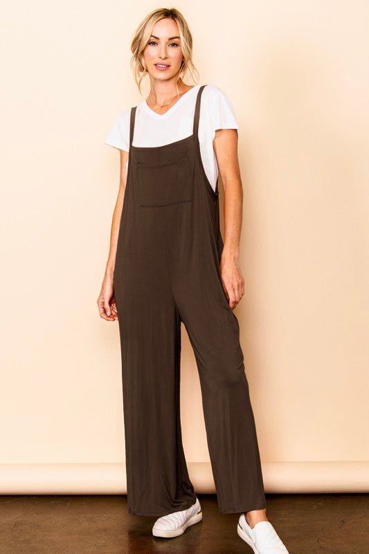 Solid Overall Style Jumpsuit
