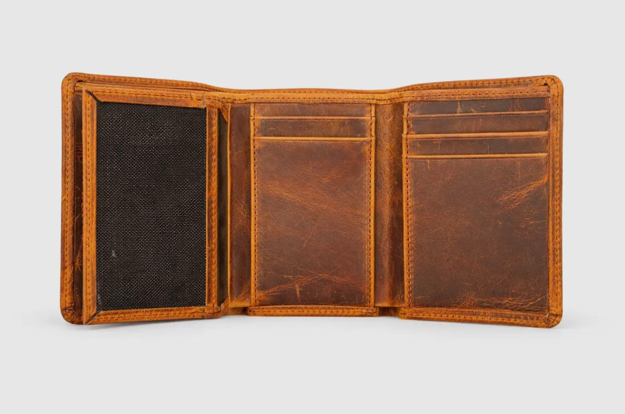 Leather Wallet For Men Handcrafted Distressed Trifold Wallet
