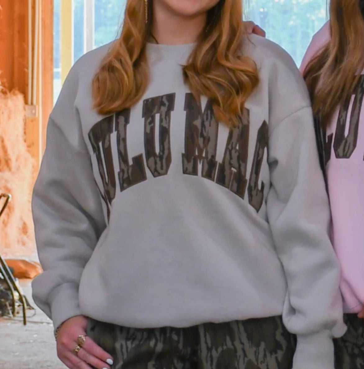 Lulu Mac Bottomland Camo Sweatshirt-Greige