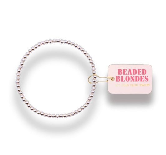 Beaded Blondes 3mm Silver Beaded Bracelet