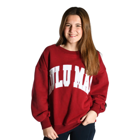 Lulu Mac Stitch Sweatshirt-Crimson