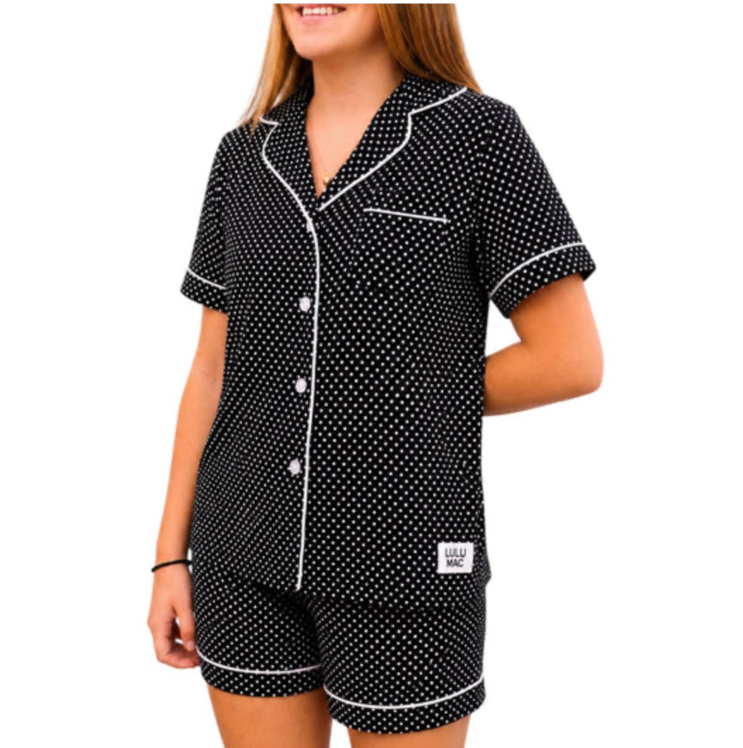 Lulu Mac PJ’s Black/White Dot