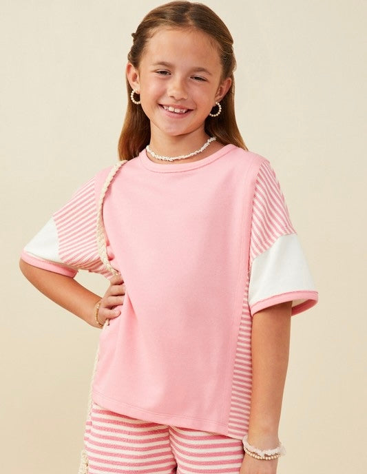 Girls Colorblock Stripe Top