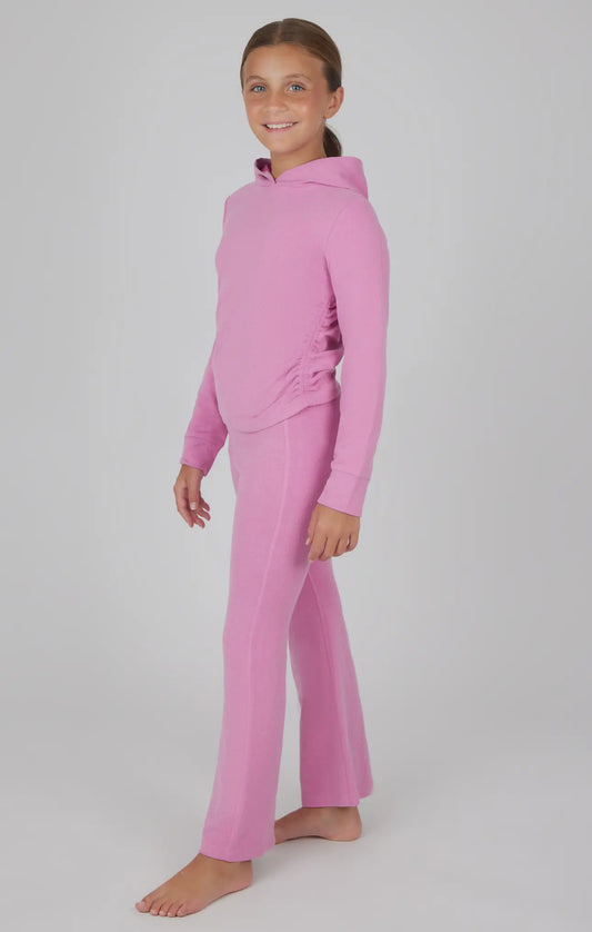 Girls Melange Hoodie and Flare Pant Set