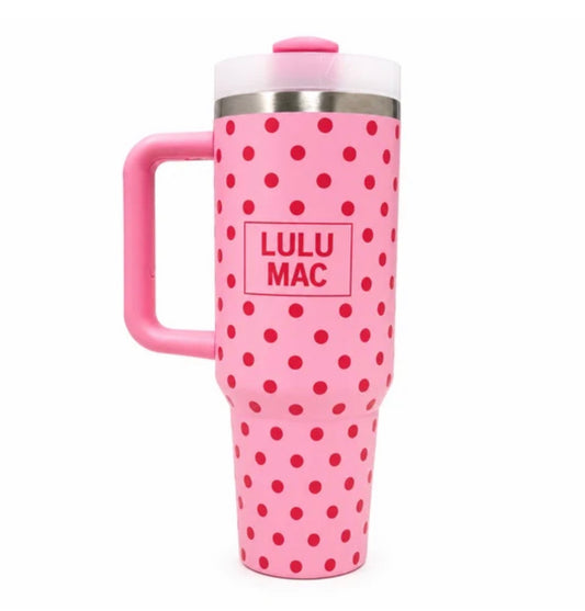 Lulu Mac Tumbler Pink/Hot Pink Dot