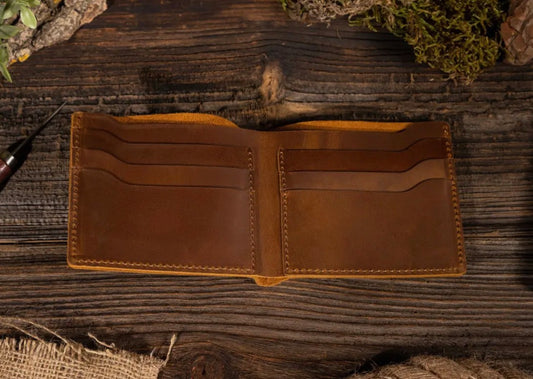 Handmade Leather Bifold Wallet For Men
