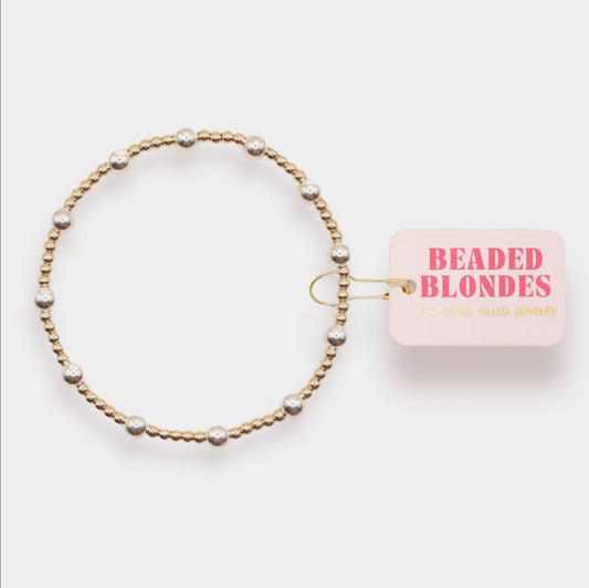 Beaded Blondes Lively Bracelet-Gold/Silver