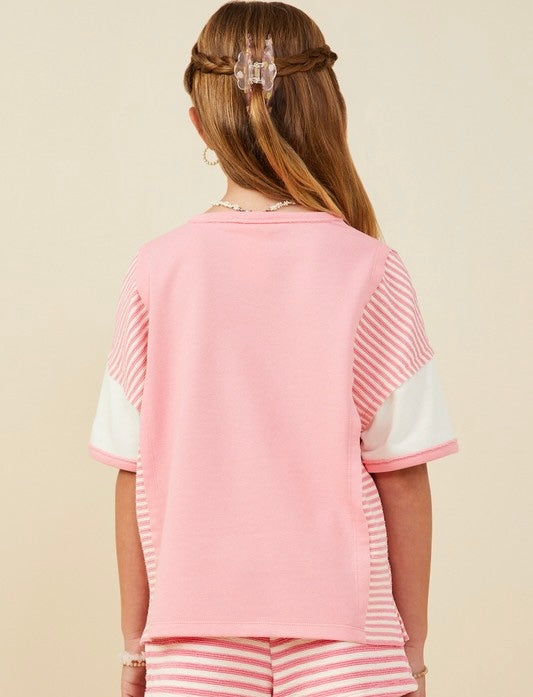 Girls Colorblock Stripe Top