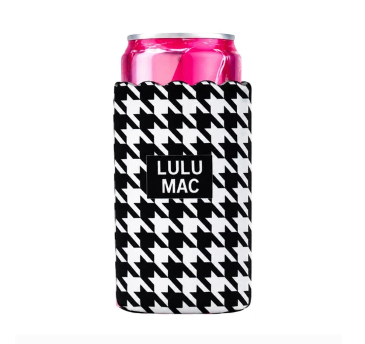 Lulu Mac Slim Can Koozie-Houndstooth