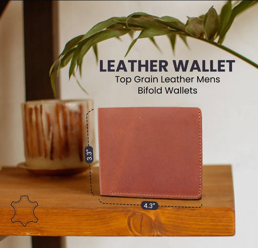 Genuine Leather Wallet For Men with Flap Out Id Window