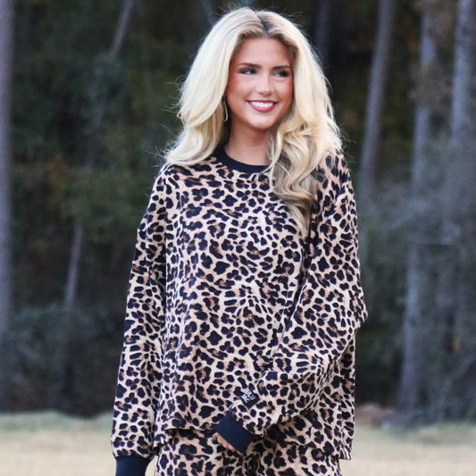 Lulu Mac Waffle Longsleeve Top-Leopard