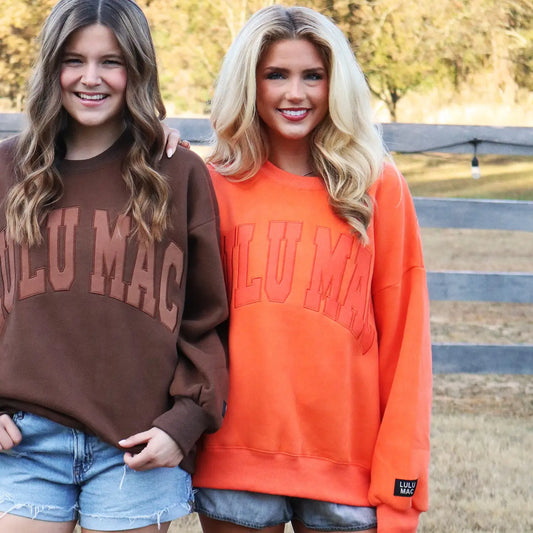 Lulu Mac Stitch Sweatshirt- Orange