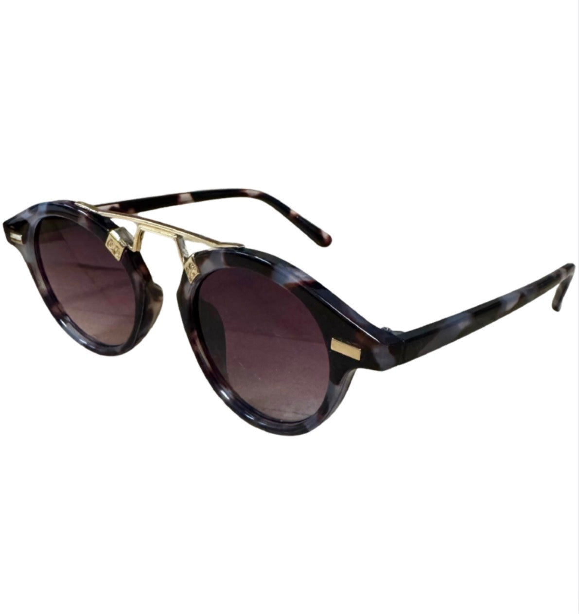 Round-Frame Tortoise Sunglasses