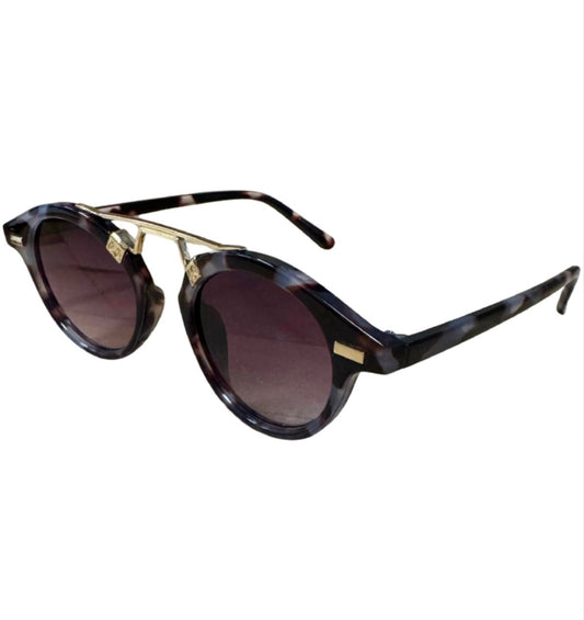 Round-Frame Tortoise Sunglasses