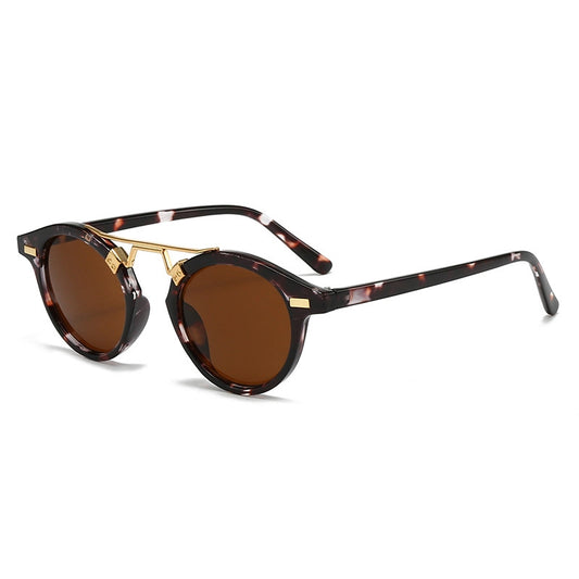 Round-Frame Tortoise Sunglasses
