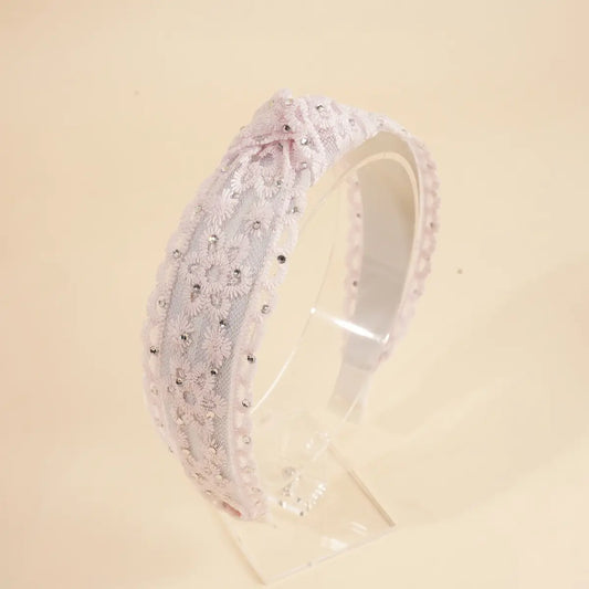 Lace Embroidered Flower Headband