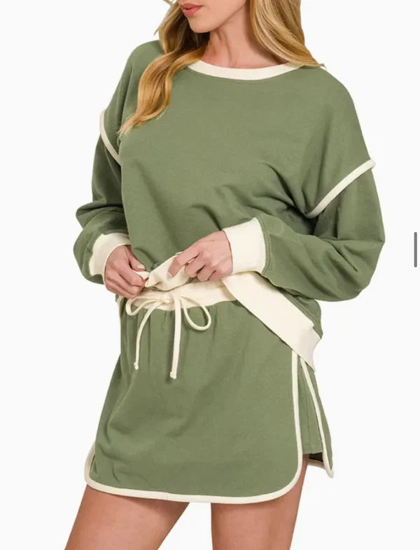 Zenana Pullover & Skort Set