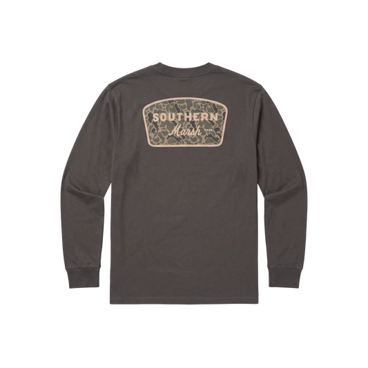 Southern Marsh Branding LS Tee-Retro Camo-Iron Gray