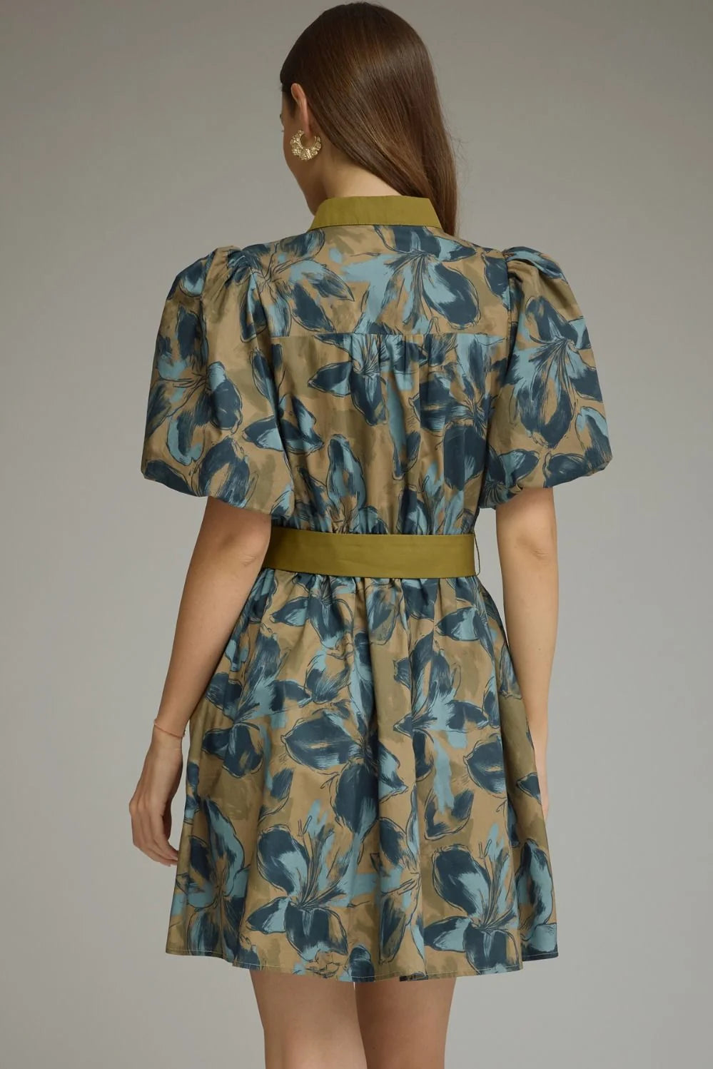 Olive Floral Mini Dress
