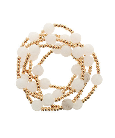 5 Row Marble & CCB Ball Bracelet