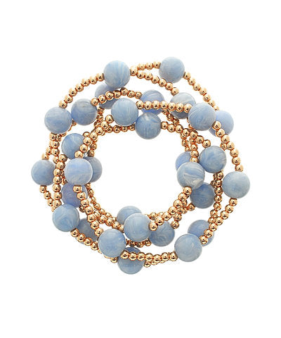 5 Row Marble & CCB Ball Bracelet