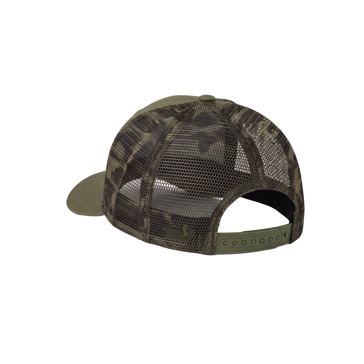 Uvalde County 7 Panel Trucker-Retro Camo-Dk Olive