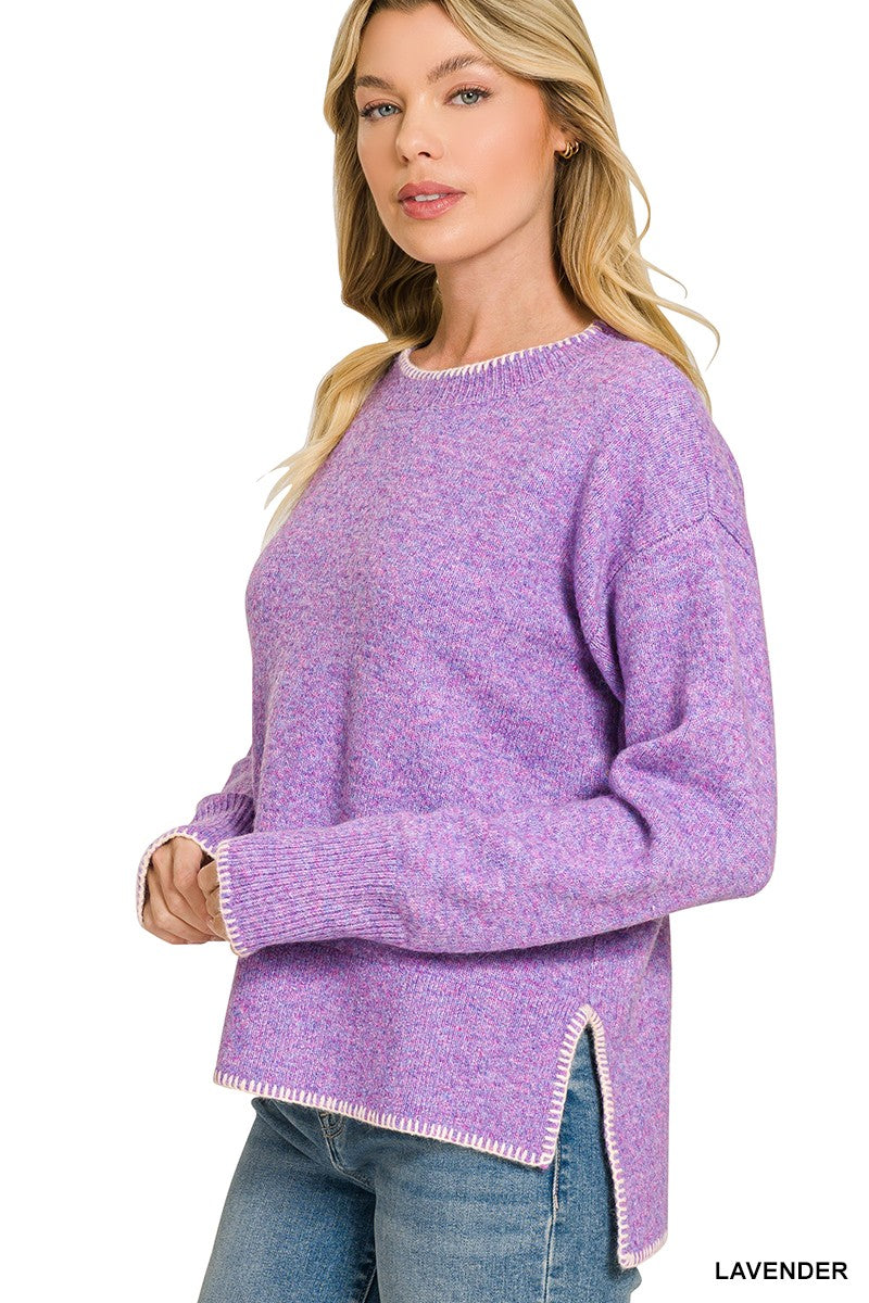 Zenana Wool Blend Stitch Detailed Sweater