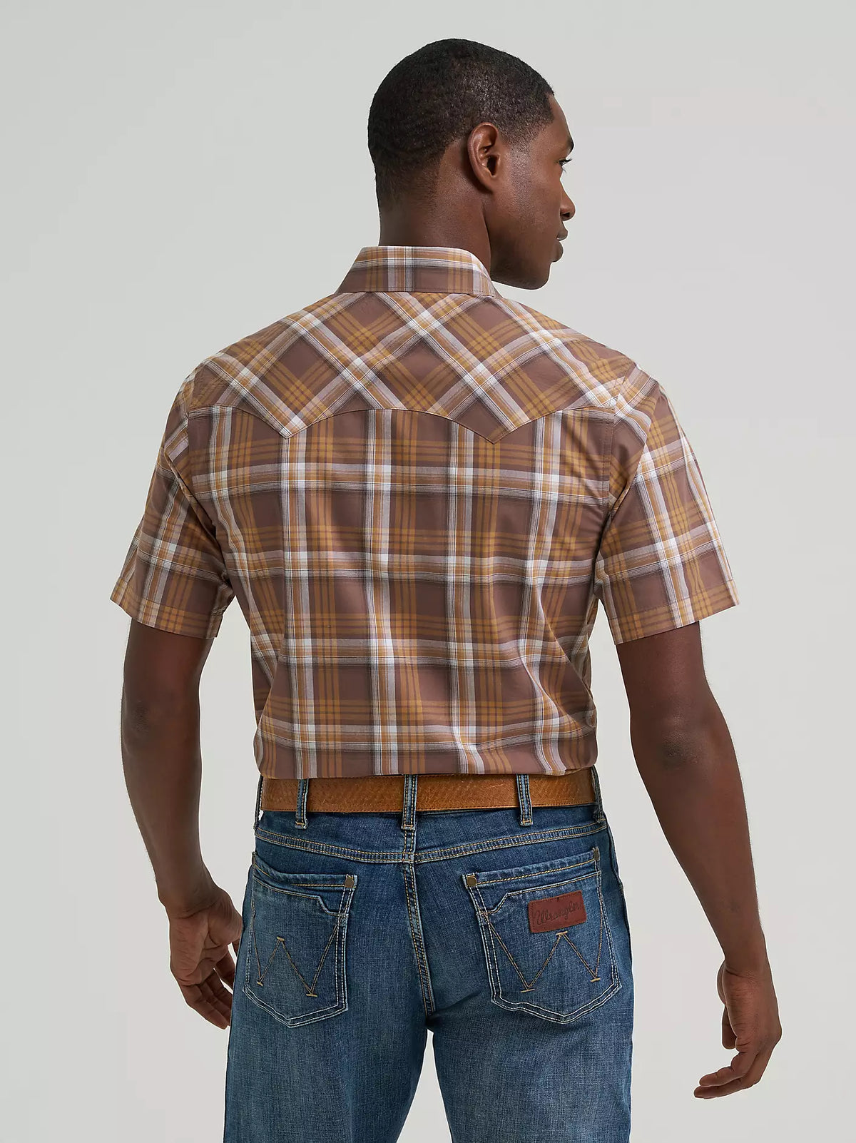 Wrangler Retro® SS Western Snap Shirt-Maple Brown