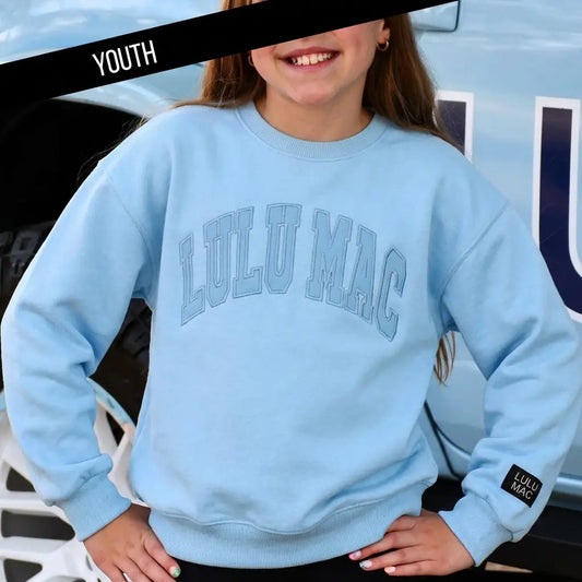 Girls Lulu Mac Stitched Sweatshirt - Light Blue