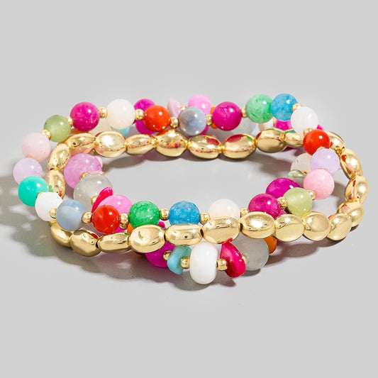 3 Row Multi Stone Bracelet