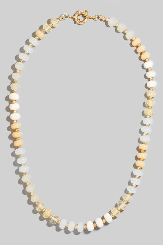 Round Stone Beaded Necklace