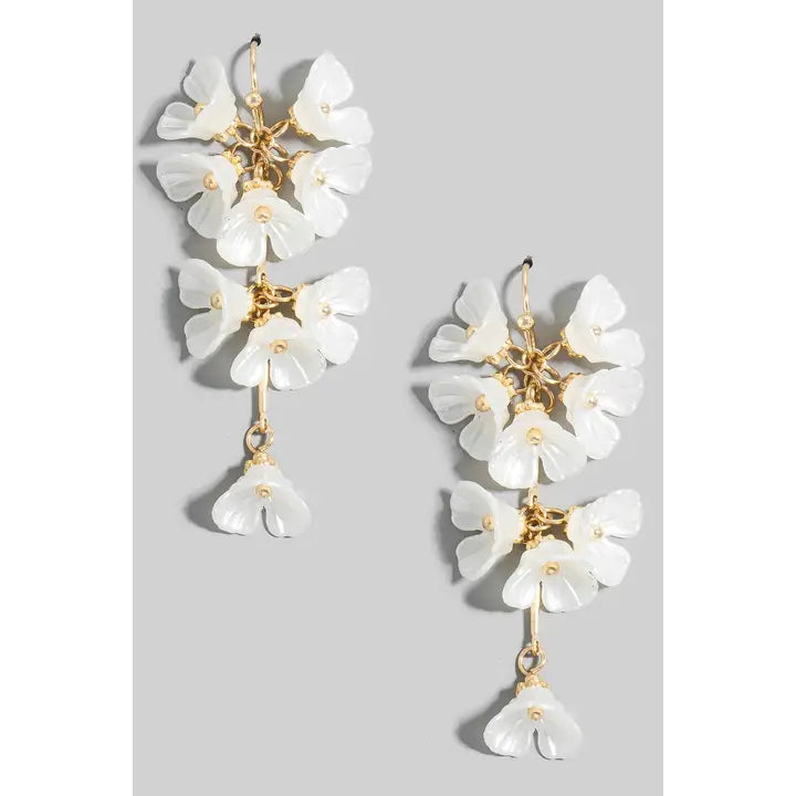 Pearl Flower Dangle Earrings