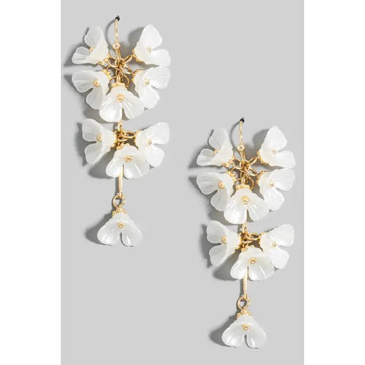 Pearl Flower Dangle Earrings