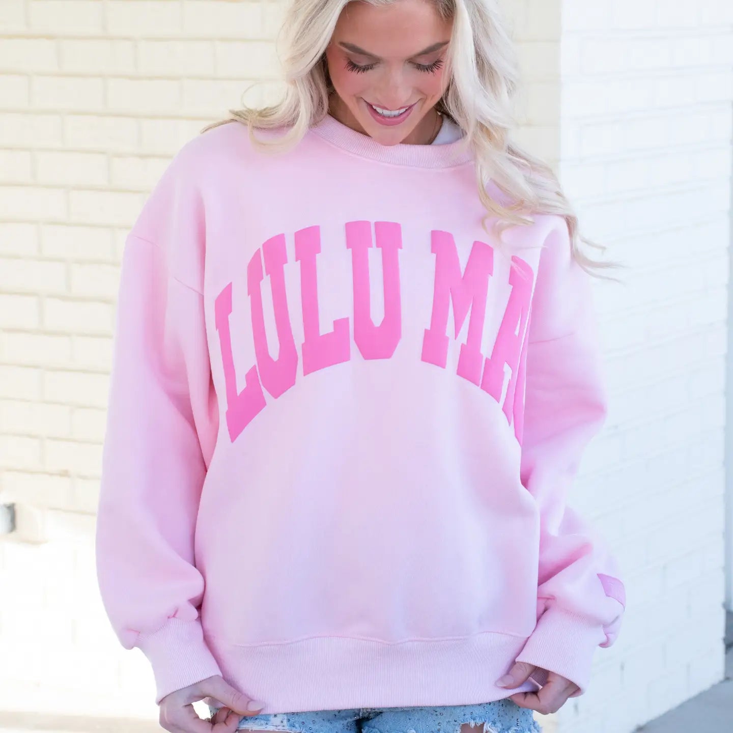 Lulu Mac Puff Sweatshirt-Light Pink/Pink