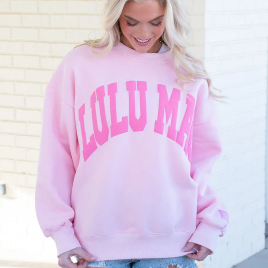 Lulu Mac Puff Sweatshirt-Light Pink/Pink