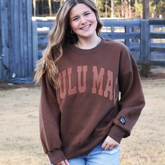 Lulu Mac Stitch Sweatshirt- Brown