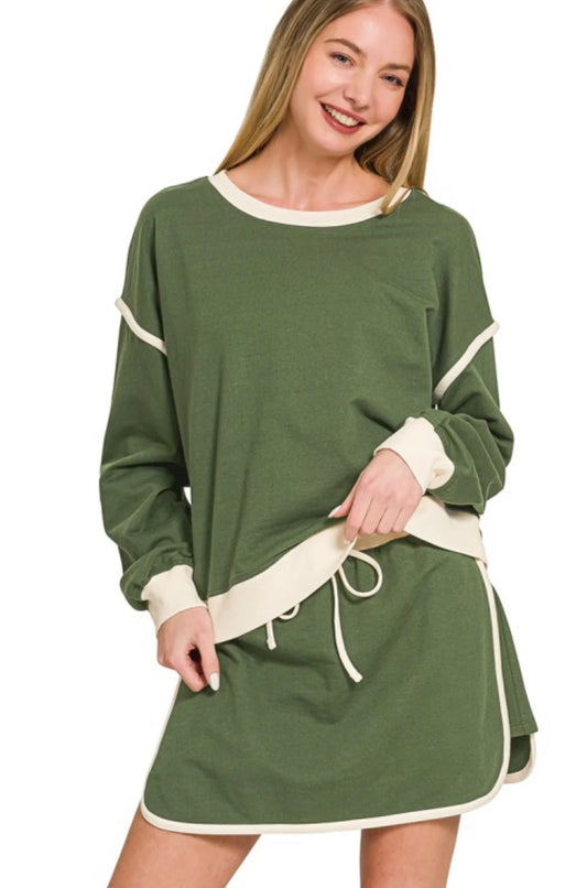 Zenana Pullover & Skort Set