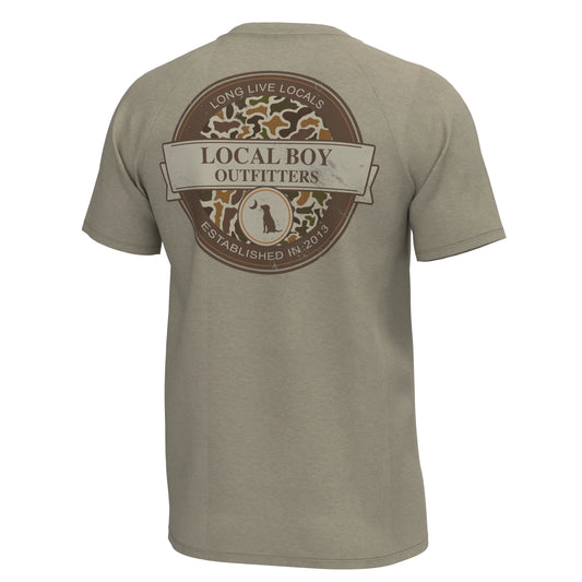 Local Boy Vintage Sphere SS Heather Performance Shirt-Sand
