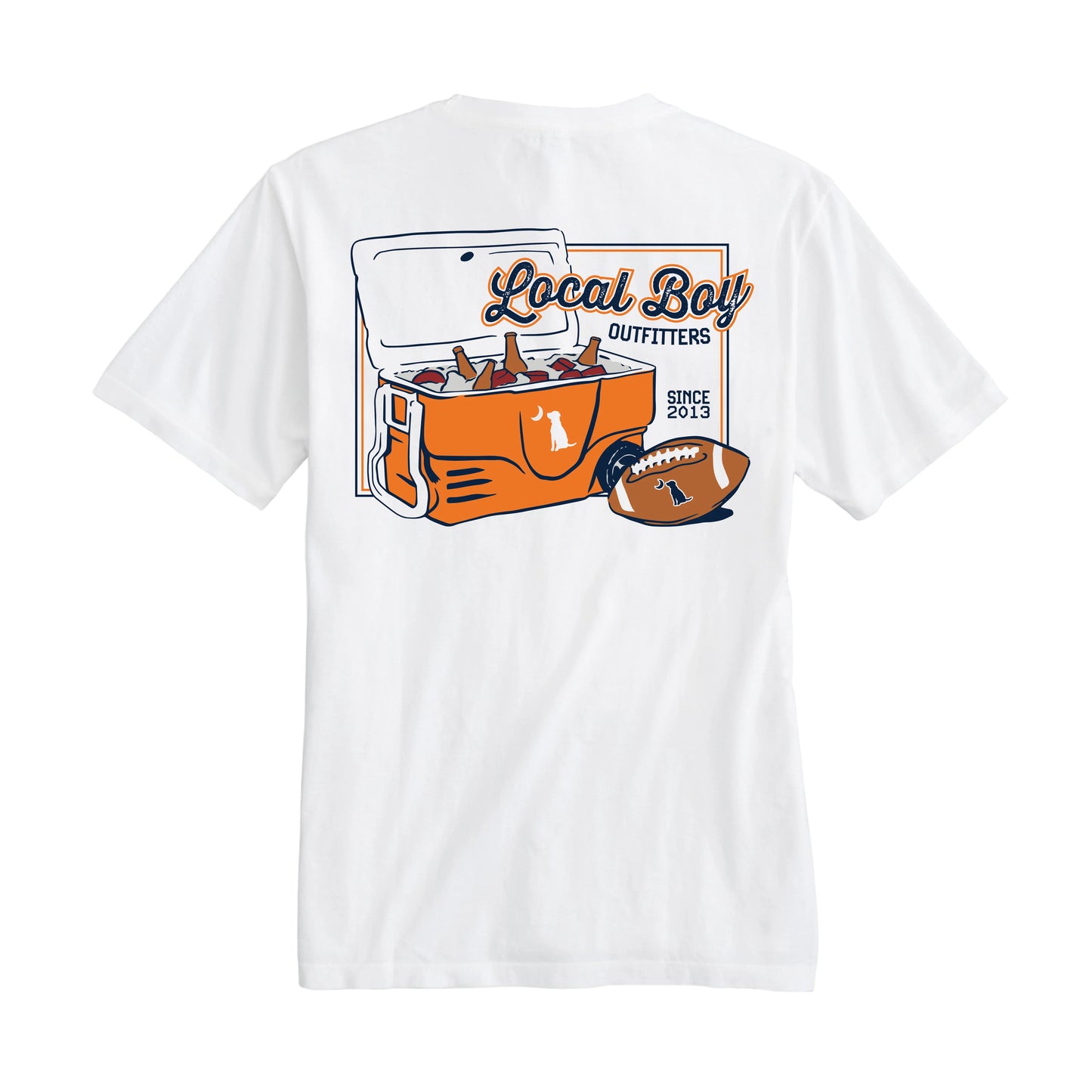 Local Boy Game Day Cooler T-Shirt-Navy/Orange